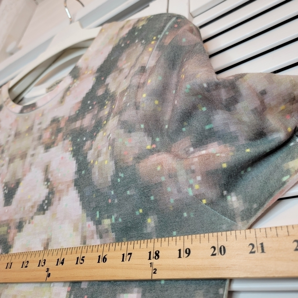 SIMEON FARRAR Kaleidoscope Pixel Tie Dye T-Shirt Cotton Crew Neck Made UK Pink - Picture 10 of 12